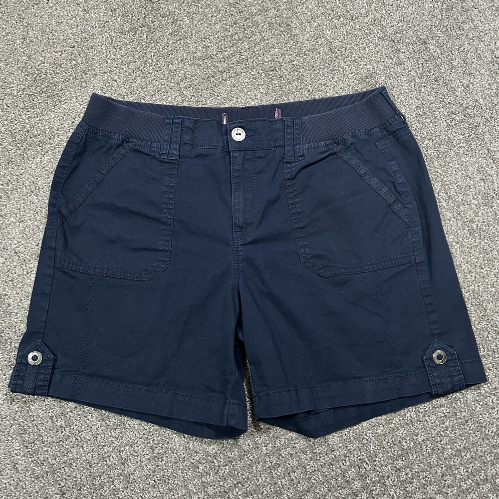 Gloria Vanderbilt Navy Blue Shorts  - Women's 8 - Mid-rise Cotton EUC